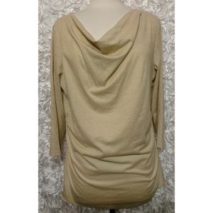 New NY & CO. metallic gold, draped neck, size XL